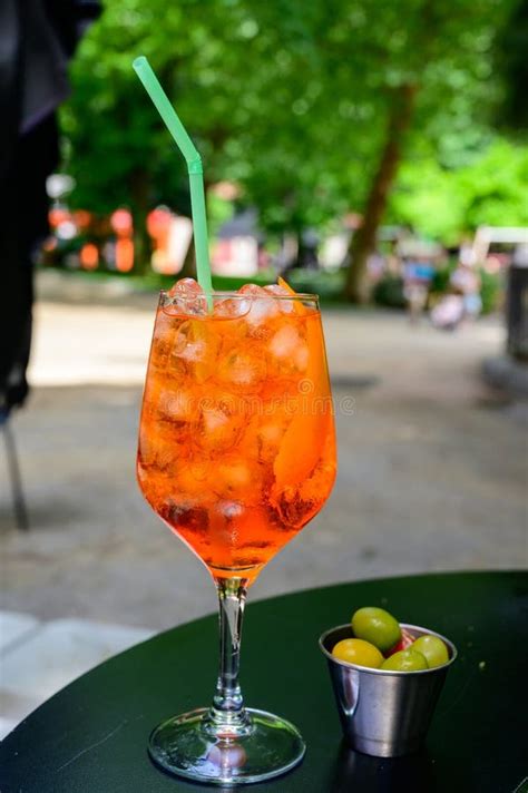 Waiter Prepared The Aperol Sprits Summer Cocktail With Aperol Prosecco