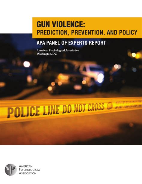 Pdf Gun Violence Prediction Prevention And Policy Apa Panel Of Experts Report