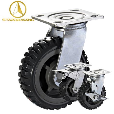 Stardrawing Mm Pu Castor Off Road Wheel Dolly Trolley