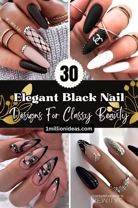 30 Elegant Black Nail Designs For Classy Beauty