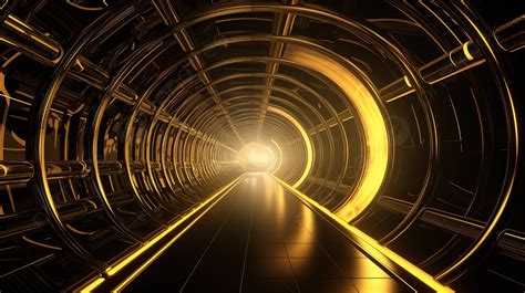 Futuristic Illuminated D Tunnel In Abstract Sci Fi Design Background