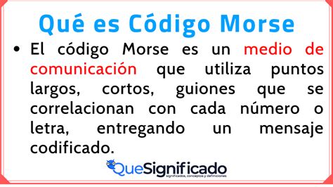 C Digo Morse Historia Y Comunicaci N En C Digos