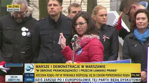 Warszawa Manifestacja PO Nowoczesnej I KOD TVN24