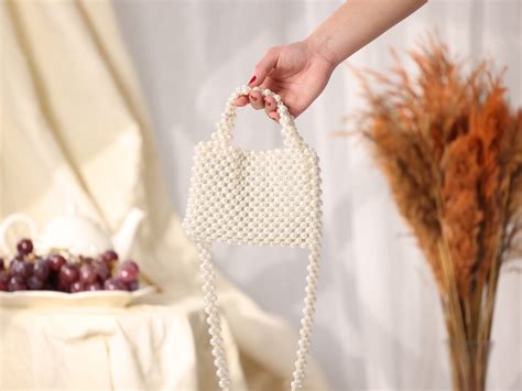 Pearl Wedding Handbag Bridal Pearl Purse Pearl Beaded Bag - Etsy