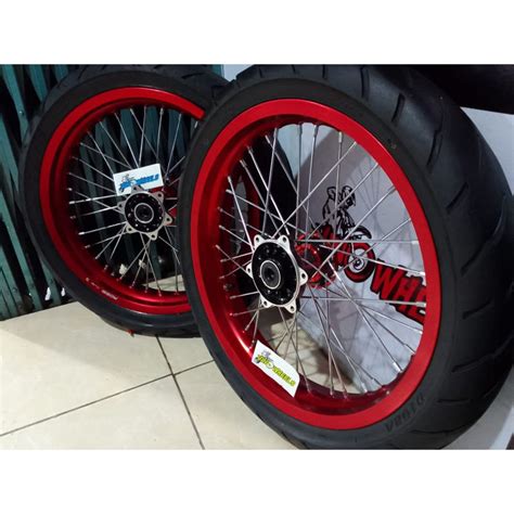 Paket Hemat Wheelset Velg Roda Supermoto KLX BF Dtracker 150 Velg Rossi