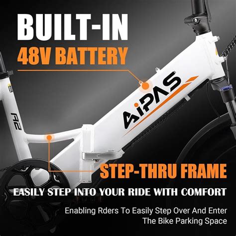 Aipas Folding Electric Bike 20 Fat Tire 750W 11 6Ah E Bike MTB