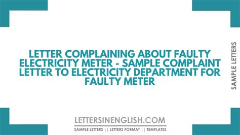 Complaint Letter For High Electricity Bill Sample Letter About High Electricity Bill Letters