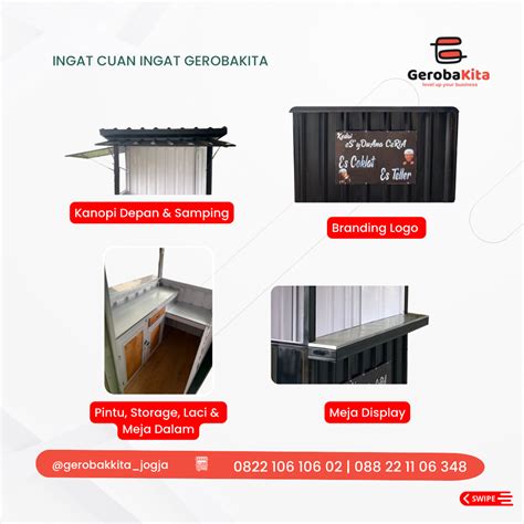 Booth Container Custom Roda Dan Lantai Gerobakita