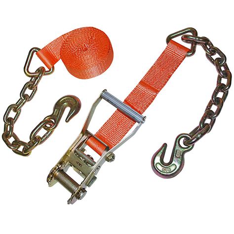 2 Ratchet Strap Wchain And Hook