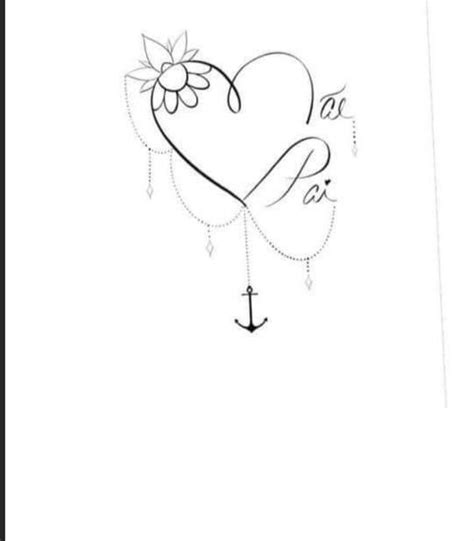 A Drawing Of An Anchor And Heart With The Word Love Written On It S Side