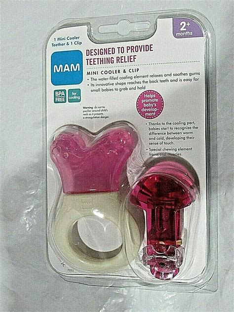 Mam Mini Cooler Teether Filled With Purified Water With Clip Purple Ebay