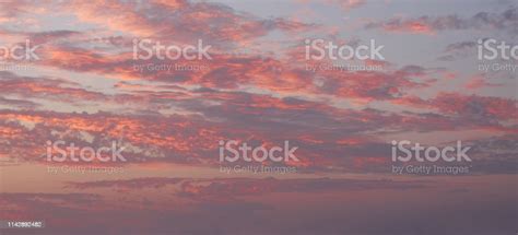 Blue Sky Red Clouds Background Beautiful Landscape With Clouds On Sky