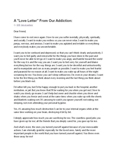 A Letter From My Addiction Pdf