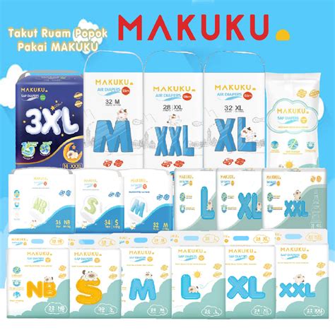 Jual MAKUKU SAP Diapers Comfort Fit Tipe Perekat Celana NB 32 S 30