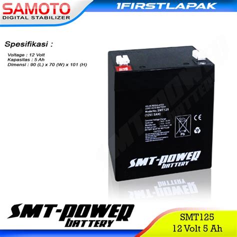 Jual Baterai SMT Power 12 Volt 5 Ah SMT125 Aki Kering UPS 12V Battery