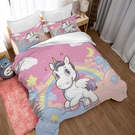 Housse De Couette X Cm Licorne De Dessin Anim En Microfibre