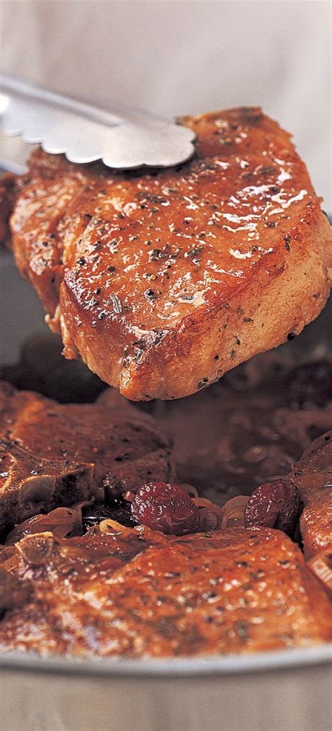 Braised Pork Chops With Cherry Sauce From The Weeknight Cook By Brigit Binns