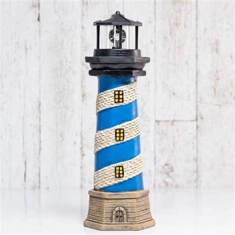 Lighthouse With Rotating Solar Light Cracker Barrel