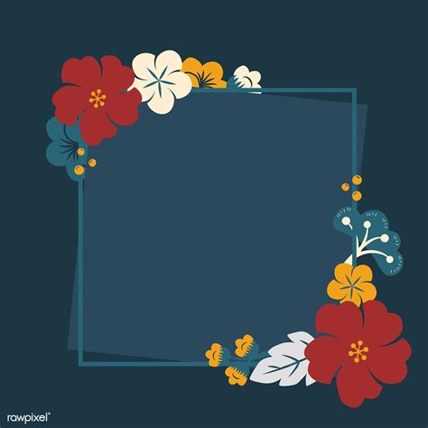 Square colorful floral border vector | free image by rawpixel.com ...