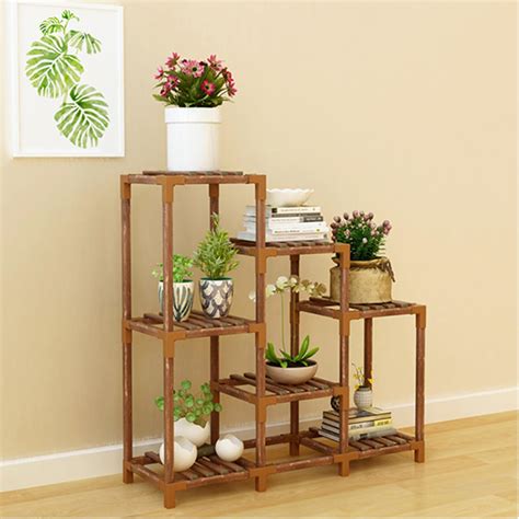 Plant Stand Indoor Outdoor Plant Shelf Flower Pot Rack Wooden Plant