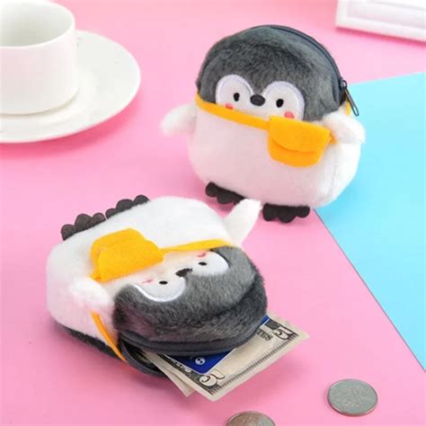 Sac Bandouli Re Petit Pingouin Kawaii Portefeuille En Peluche Doux