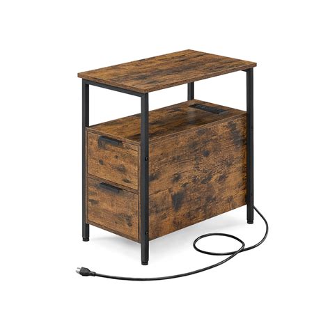 Vasagle Side Table With Charging Station Songmics Home