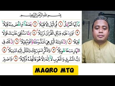 Belajar Tilawah Maqro Mtq Surah Al Muzammil Lagu Bayyati Hijaz