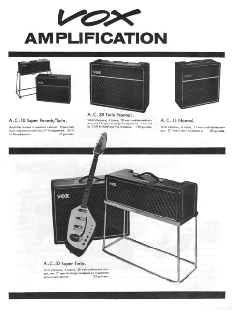 Vox Amps Advertisement For The Ac10 Ac15 And Ac30 From 1963 Click On The Image Below To Enlarge