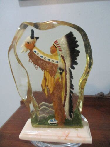 Native American Indian Chief Holding Skull Art Deco Vintage Figural