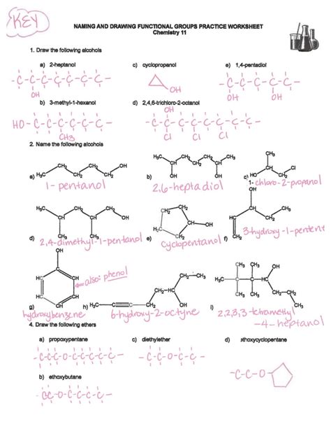 Functional Group Identification Worksheet