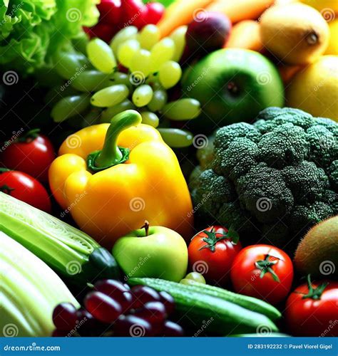 Healthy Fruit and Vegetable Stock Illustration - Illustration of green