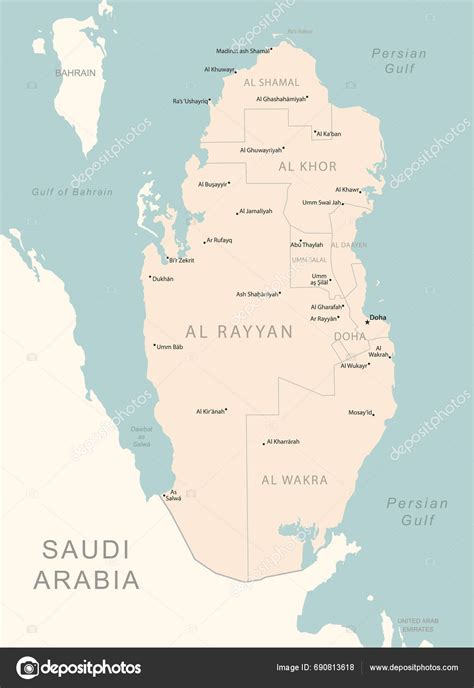 Qatar Mapa Detallado Con Las Divisiones Administrativas Pa S