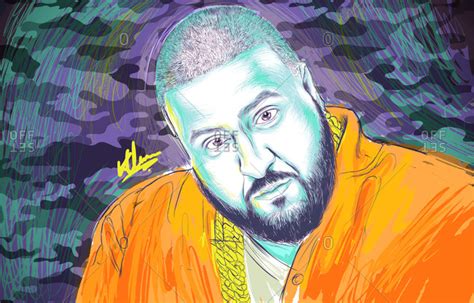 Illustration of American record producer DJ Khaled stock photo - OFFSET