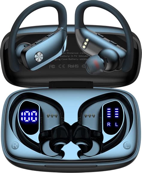 Bmani Wireless Earbuds Bluetooth Headphones 48hrs Play Back Sport Earphones With Led