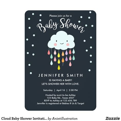 Cloud Baby Shower Invitation Raindrop Love Zazzle Raindrop Baby