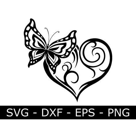 Heart Svg Heart Butterfly Svg Butterfly Heart Svg Etsy