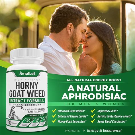 Horny Goat Weed Píldoras naturales de mejora femenina y masculina con