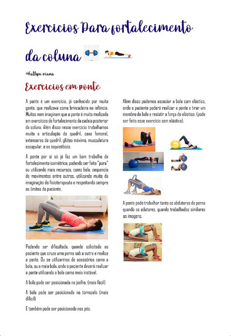 Exercícios Para fortalecimento da coluna Fisioterapia em Ortopedia e