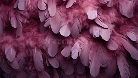 Detailed Digital Art Purple Feathers Texture Background With Intricate Large Bird Feathers