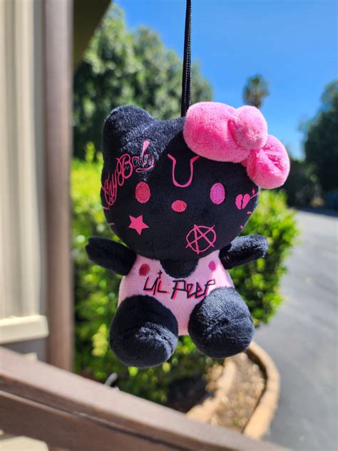 Lil Peep Kawaii Black Kitty Plush Keychain - Etsy