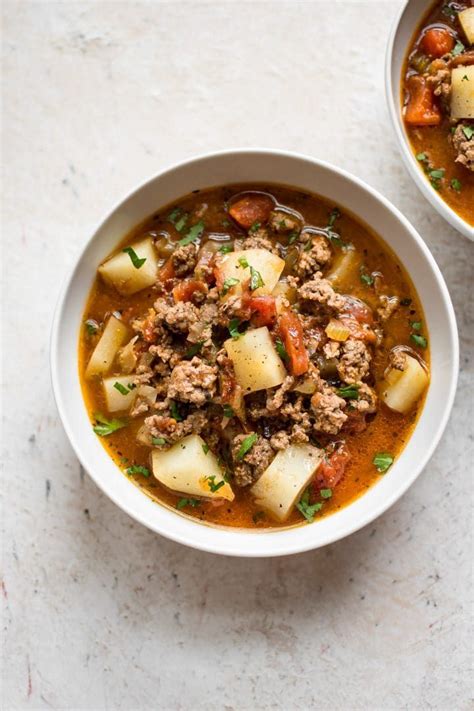 This Tomato Hamburger Vegetable Soup Is The Perfect Easy Way To Use Up Ground Beef The Whole