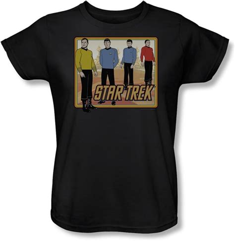 Star Trek St Star Trek Classic Womens T Shirt In Black Large Black Uk Clothing