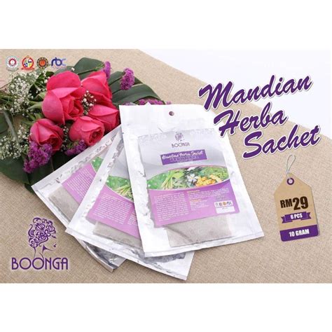 Boonga Daun Mandian Herba Sachet Tradisional 10g X 6 Uncang Shopee