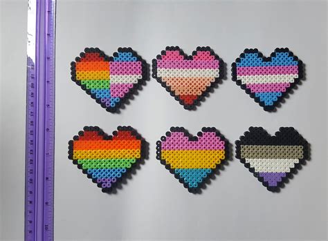 LGBTQ Pride LGBT Flag Heart Pixel Art Pin Magnet Keychain Etsy