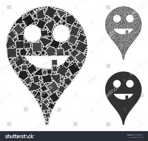 Toothless Smiley Map Marker Composition Rugged Stock Vector Royalty