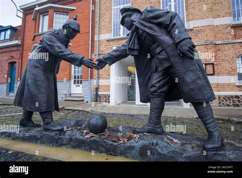 Christmas Truce Monument, Messines Stock Photo - Alamy