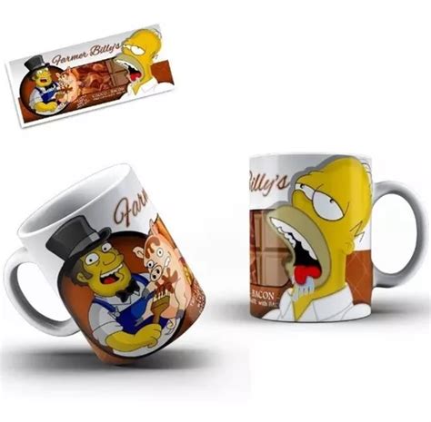 Caneca Porcelana Chocolate Homer Simpson Farmer Billy S Parcelamento