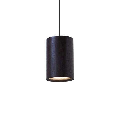 Solid Cylinder Black Pendant Light Of Oak Lampefeber