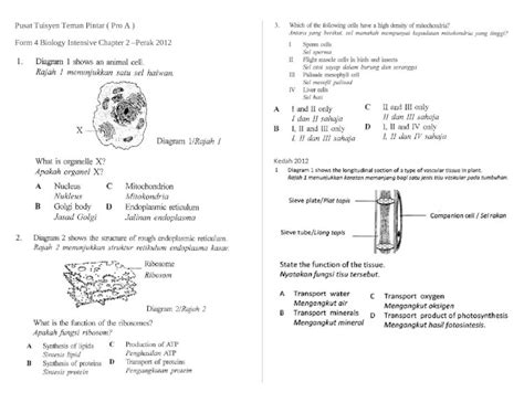 Doc Biology Form 4 Chapter 2 Past Year Objective Dokumentips