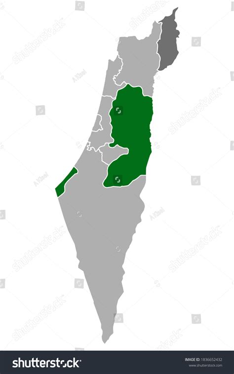 Vector Map Israel Palestine Provinces Borders Stock Vector (Royalty ...